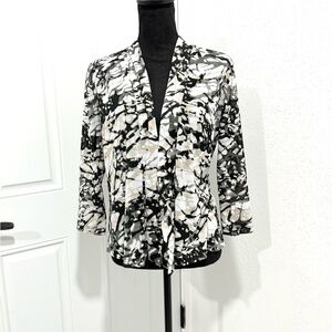Chico's light mesh Monochrome Abstract Blazer M/8